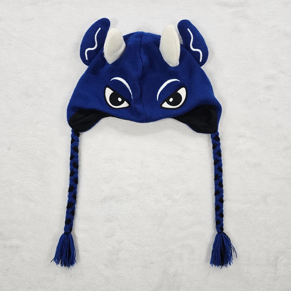 ZooZatz Duke Blue Devils Blue Mascot Beanie Hat With Horns and Braids ZH0314